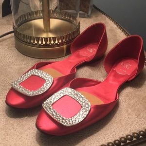 Roger Vivier Satin Chip Flats
